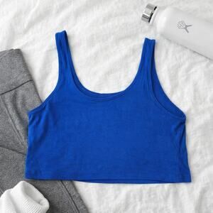 Express Cropped Tank Small Blue Bralette Stretch Athleisure